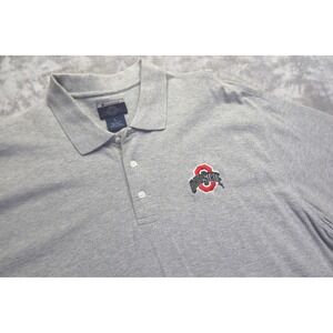 Ohio State University Polo Shirt Size L Buckeyes Stitched Logo Gray Champion